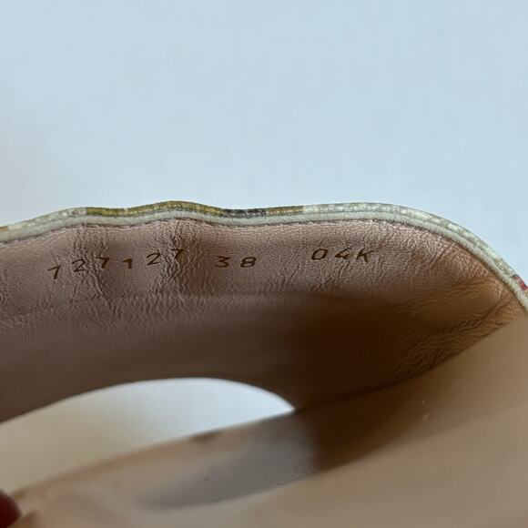 Gucci Angelina Platform Slide Sandals Beige GG Monogram Floral Canvas Size EU 38 - Picture 14 of 14